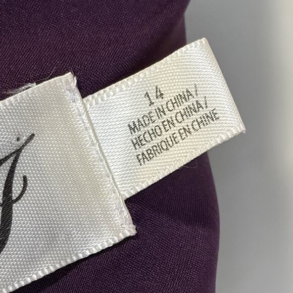 Eliza J Shift Dress Plum Rhinestone Floral Women’s Size 14 Knee Length Lined - Picture 9 of 13